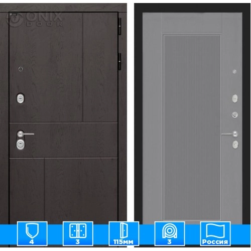 Входная дверь URBAN 30 - Серый рельеф софт