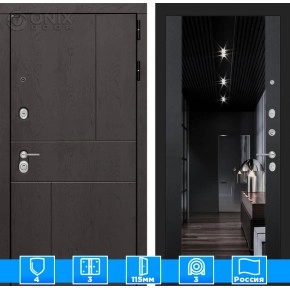 Входная дверь URBAN с тонированным зеркалом Максимум - Черный кварц