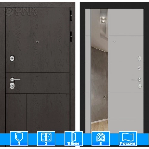 Входная дверь URBAN с Зеркалом 19 - Грей софт