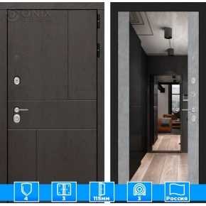 Входная дверь URBAN с Зеркалом Максимум - Бетон светлый