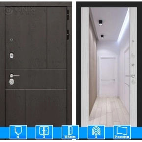 Входная дверь URBAN с Зеркалом Максимум - Сандал белый 880х2050 правая