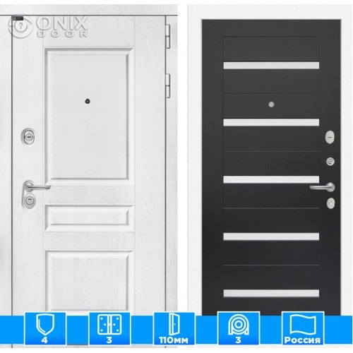 Входная дверь VERSAL 01 - Венге, стекло белое