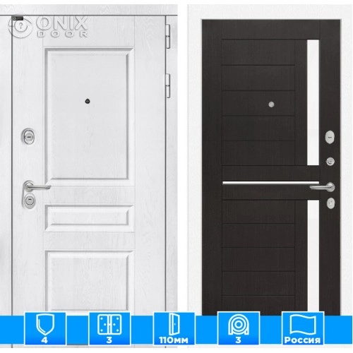 Входная дверь VERSAL 02 - Венге, стекло белое