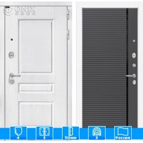 Входная дверь VERSAL 22 - Графит софт, черная вставка