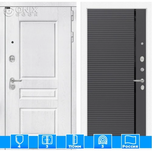 Входная дверь VERSAL 22 - Графит софт, черная вставка