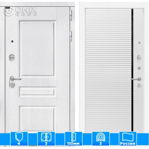 Входная дверь VERSAL 22 - Белый софт, черная вставка