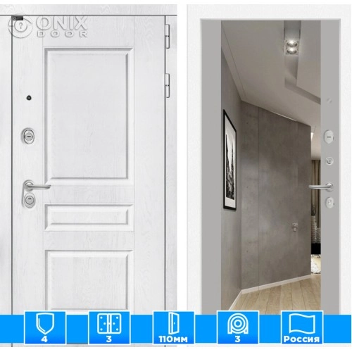 Входная дверь VERSAL с Зеркалом Максимум - Грей софт