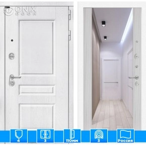 Входная дверь VERSAL с Зеркалом Максимум - Сандал белый