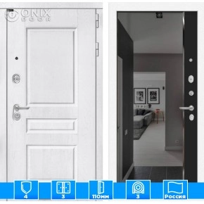 Входная дверь VERSAL с зеркалом Панорама с тонировкой - Черный кварц