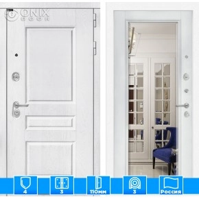 Входная дверь VERSAL с Зеркалом Фацет - Белый софт