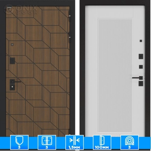 Входная дверь BN-03 с панелью АМСТРОД Белый софт рельеф