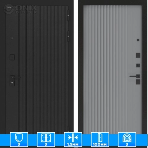 Входная дверь BN-06 с панелью ХОМС Серый софт рельеф