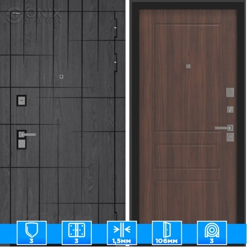 Входная дверь BN-09 с панелью ФЛ-116 Орех бренди