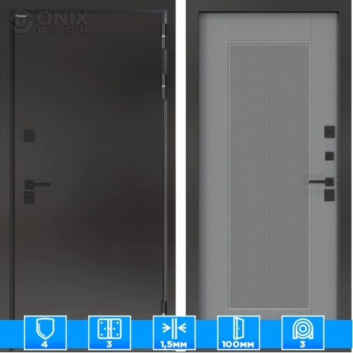 Входная дверь BN-10 Тепло плюс АМСТРОД Серый софт рельеф