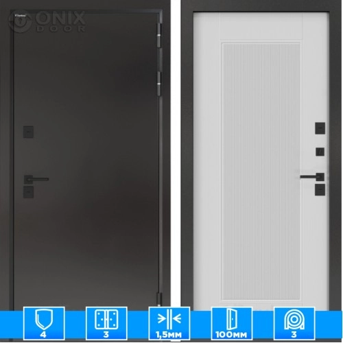 Входная дверь BN-10 Тепло плюс АМСТРОД Белый софт рельеф