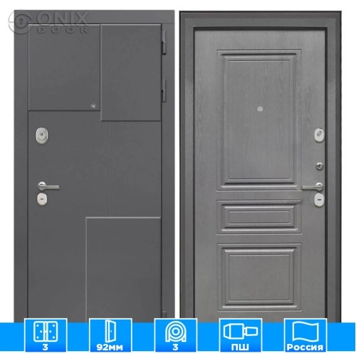 Входная дверь Брайтон 3d ФЛ-243-м Графит вуд дуб