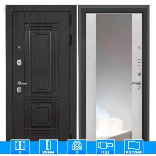 Входная дверь Италия ФЛЗ-516 сосна белая (зеркало)