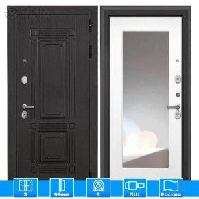 Входная дверь Италия Зеркало ФЛЗ-120М белая матовая (зеркало)