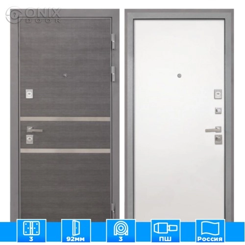 Входная дверь Неаполь Гладкая панель Силк Сноу