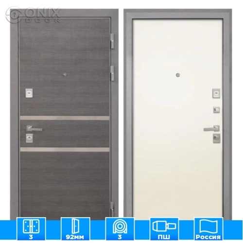 Входная дверь Неаполь Гладкая панель Силк жасмин