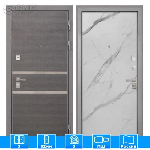 Входная дверь Неаполь Мрамор арктик