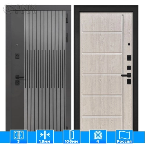 Входная дверь ОлимпияФЛ-102 сосна белая