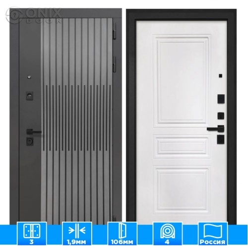 Входная дверь ОлимпияФЛ-243-м белая матовая