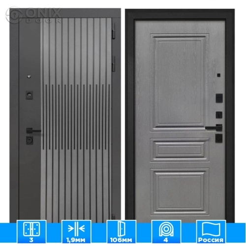 Входная дверь ОлимпияФЛ-243-м Графит вуд дуб