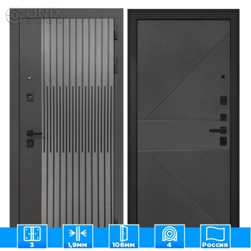 Входная дверь ОлимпияФЛ 613 черный (эмаль)