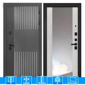 Входная дверь ОлимпияФЛЗ 516 сосна белая (зеркало)