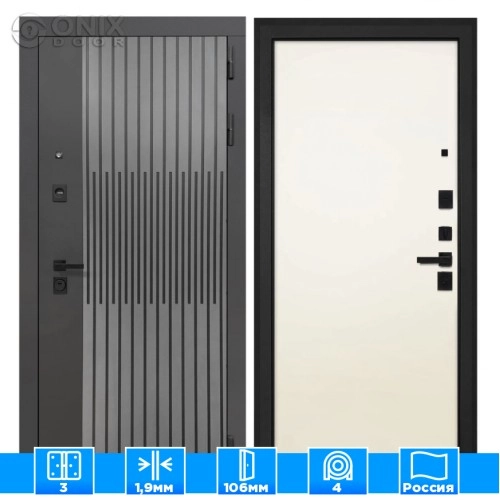 Входная дверь ОлимпияГладкая панель Силк жасмин