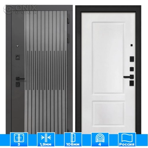 Входная дверь ОлимпияКВ-2 белая матовая