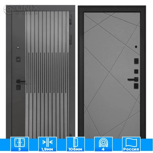 Входная дверь ОлимпияЛучи-Мграфит