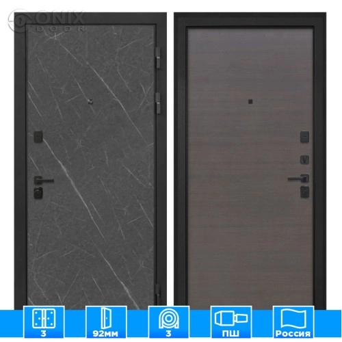 Входная дверь Профит Black Лава Эковенге поперечный