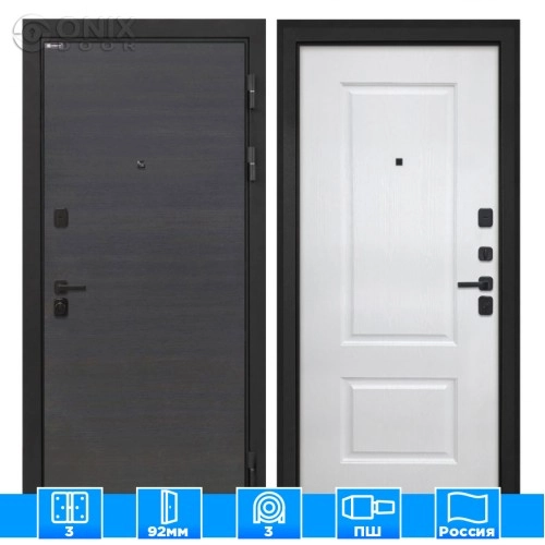 Входная дверь Профит Black Эковенге поперечный Альба Роял вуд белый