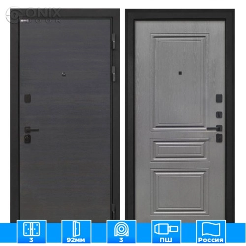 Входная дверь Профит Black Эковенге поперечныйФЛ-243-м Графит вуд дуб