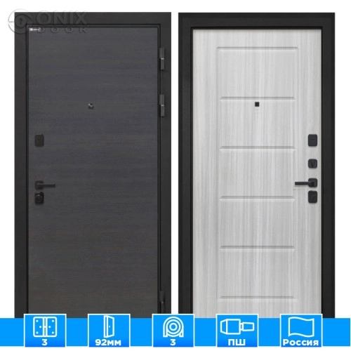 Входная дверь Профит Black Эковенге поперечный ФЛ-39 Сандал белый