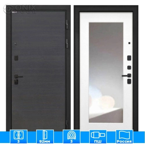 Входная дверь Профит Black Эковенге поперечныйФЛЗ 120М белая матовая