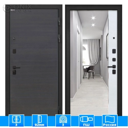 Входная дверь Профит Black эковенге поперечныйФЛЗ-305 Лофт белый