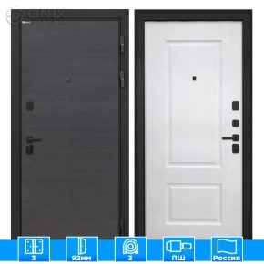 Входная дверь Профит Black Эковенге поперечныйКВ-2 белая матовая