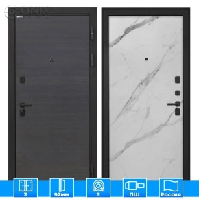 Входная дверь Профит Black Эковенге поперечный Мрамор арктик
