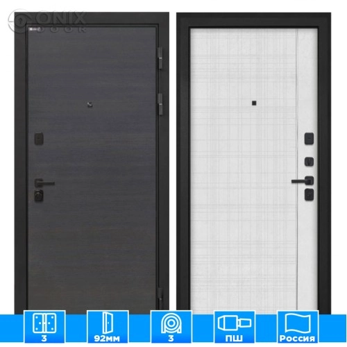 Входная дверь Профит Black Эковенге поперечный В-07 Лофт белый