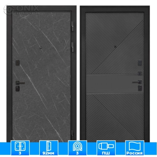 Входная дверь Профит black гранит лава ФЛ-613 черный крашеный