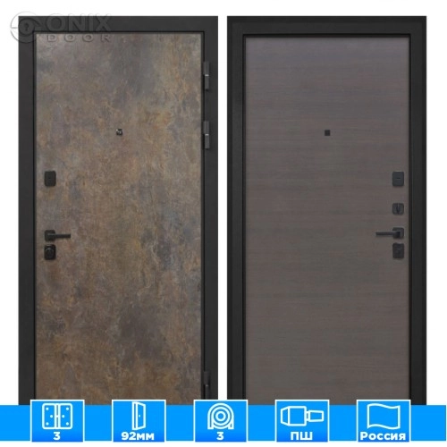 Входная дверь Профит Black Гранж Эковенге поперечный