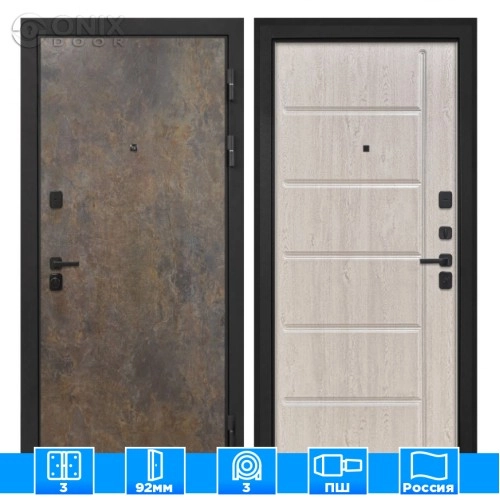 Входная дверь Профит Black Гранж ФЛ-102 сосна белая