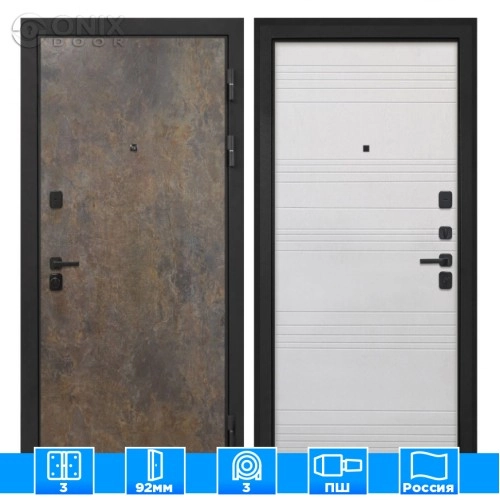 Входная дверь Профит Black Гранж ФЛ-316 белый ясень