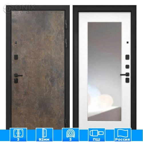 Входная дверь Профит Black Гранж ФЛЗ-120М белая матовая