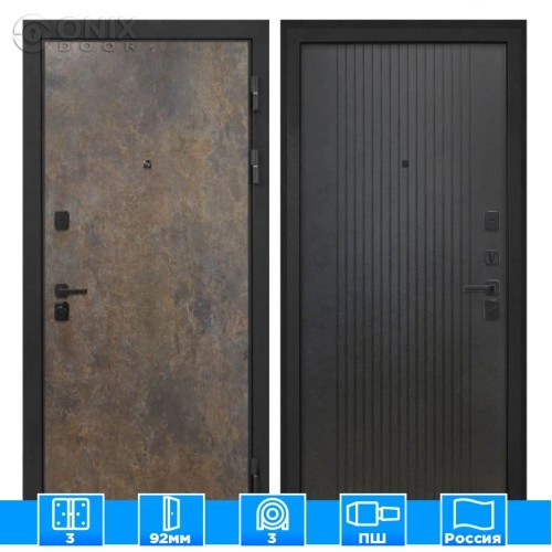 Входная дверь Профит Black Гранж Лофт черный