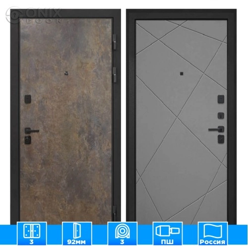 Входная дверь Профит Black Гранж Лучи-М графит