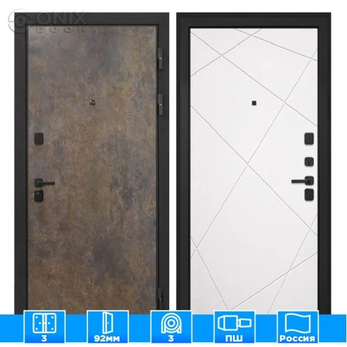 Входная дверь Профит Black Гранж Лучи-М милк